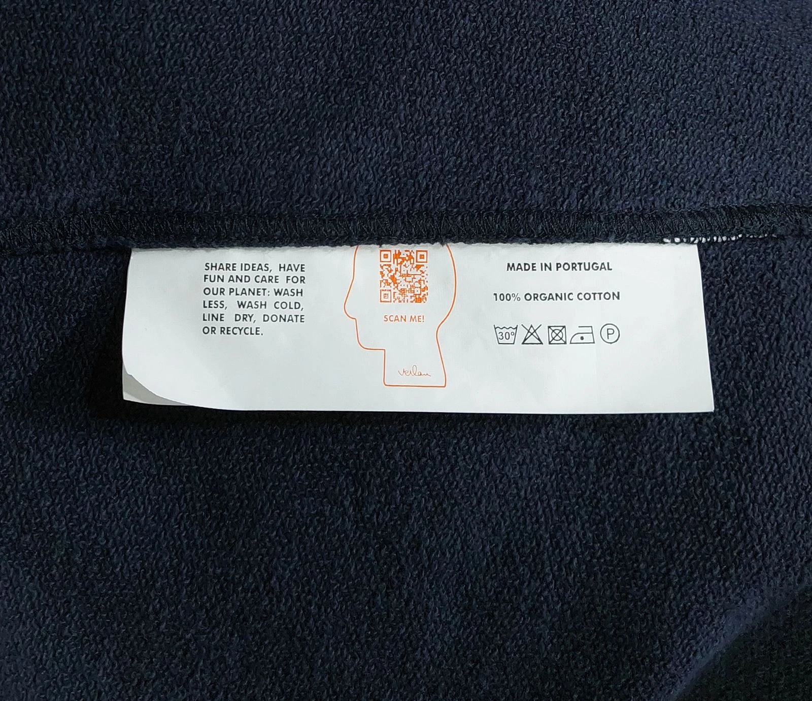 Sudadera con capucha de algodón liso Verlan - azul marino M – photo 4